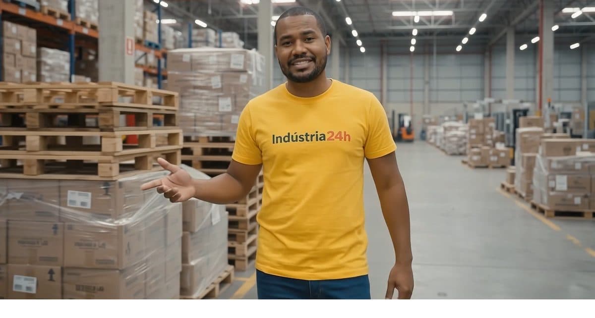 Galpão da Indústria 24h com paletes e caixas prontos para expedição